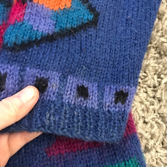 Vintage 90’s L.L. Bean Geometric Mohair Sweater - Picture 3 of 7